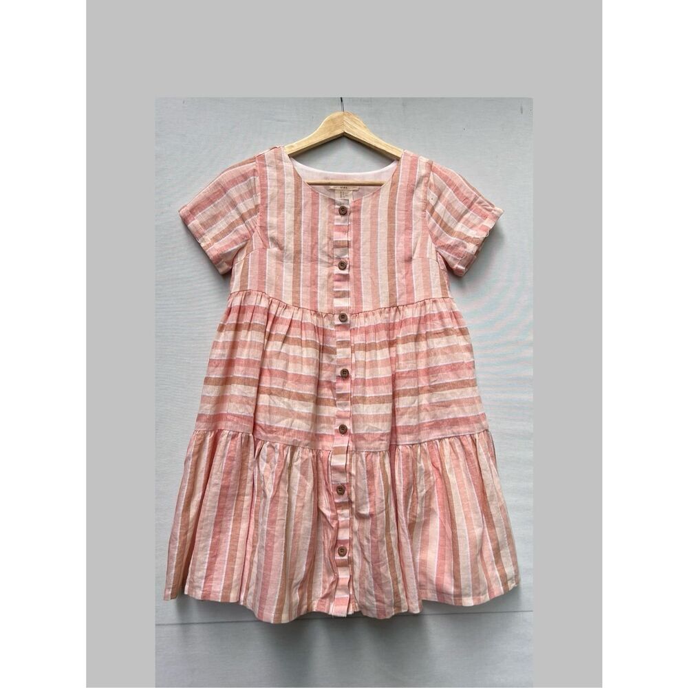 Happily Grey Kids striped lined Relaxed fit short dress size 12